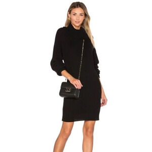 Lovers + Friends Christina Black Turtleneck Sweater Dress